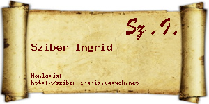 Sziber Ingrid névjegykártya